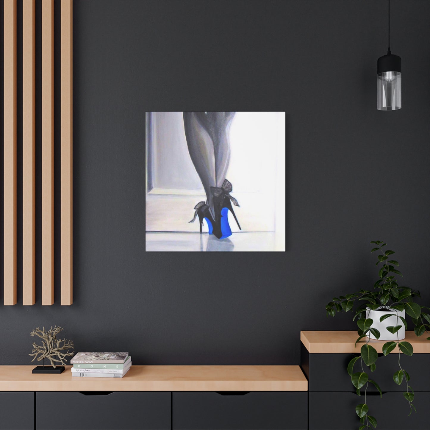 Matte Canvas, Stretched, 1.25"/ Acrylic Painting Print/Blue Bottoms