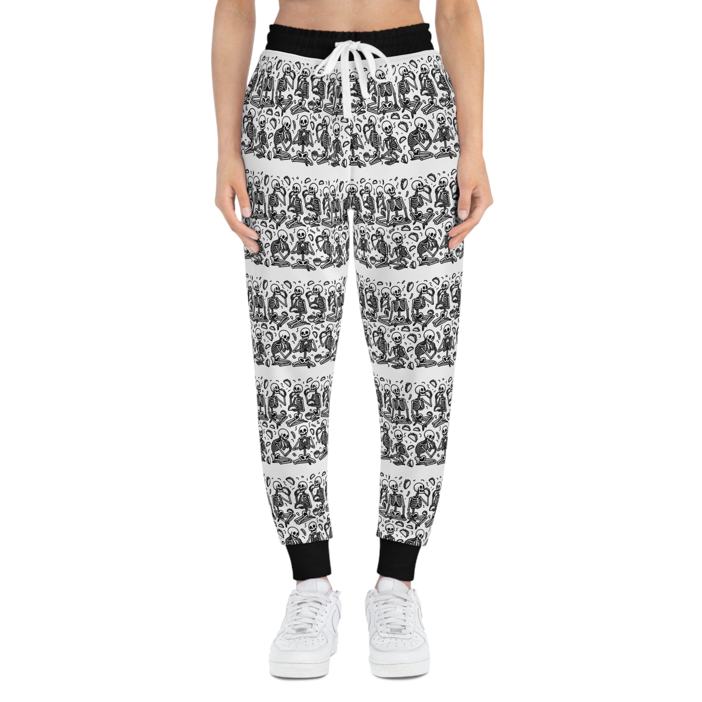 Unisex Athletic Joggers (AOP)/ Skeletons Eating Tacos/Halloween