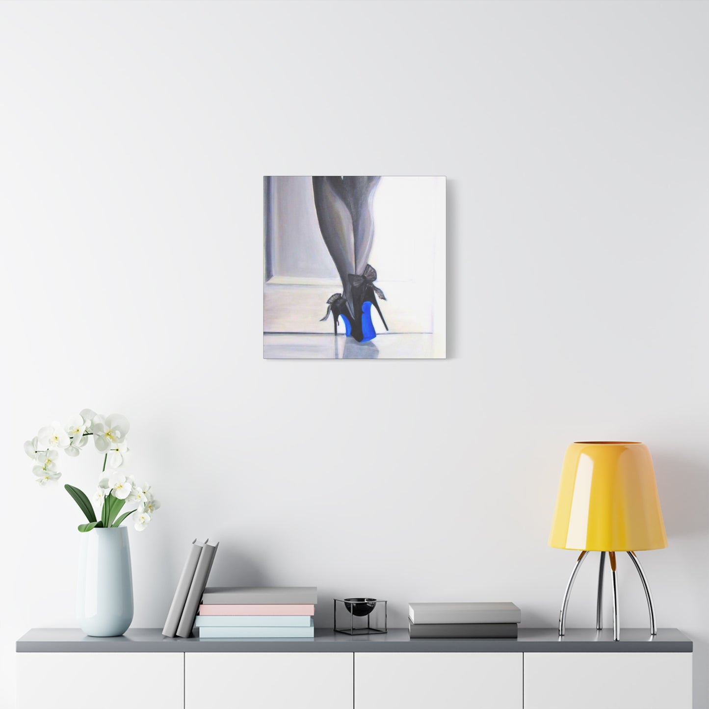 Matte Canvas, Stretched, 1.25"/ Acrylic Painting Print/Blue Bottoms