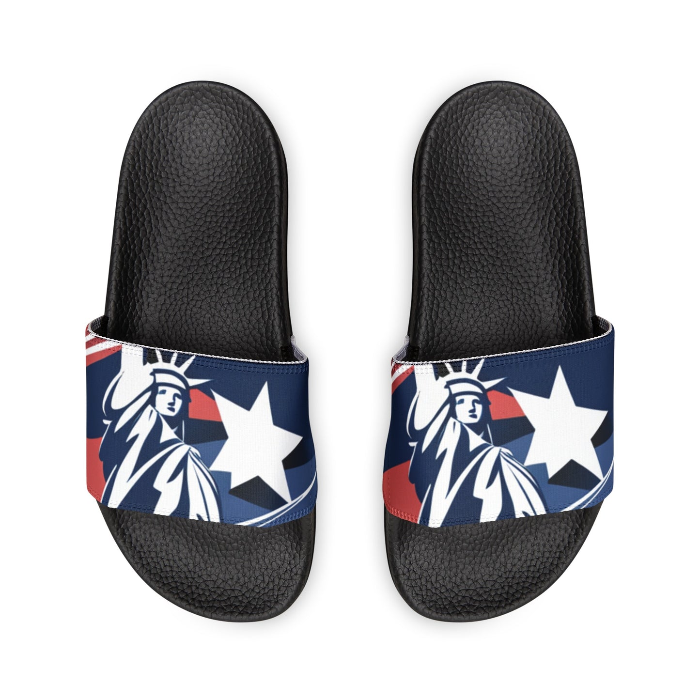 Men's Slide Sandals/Statue of Liberty/R/W/B