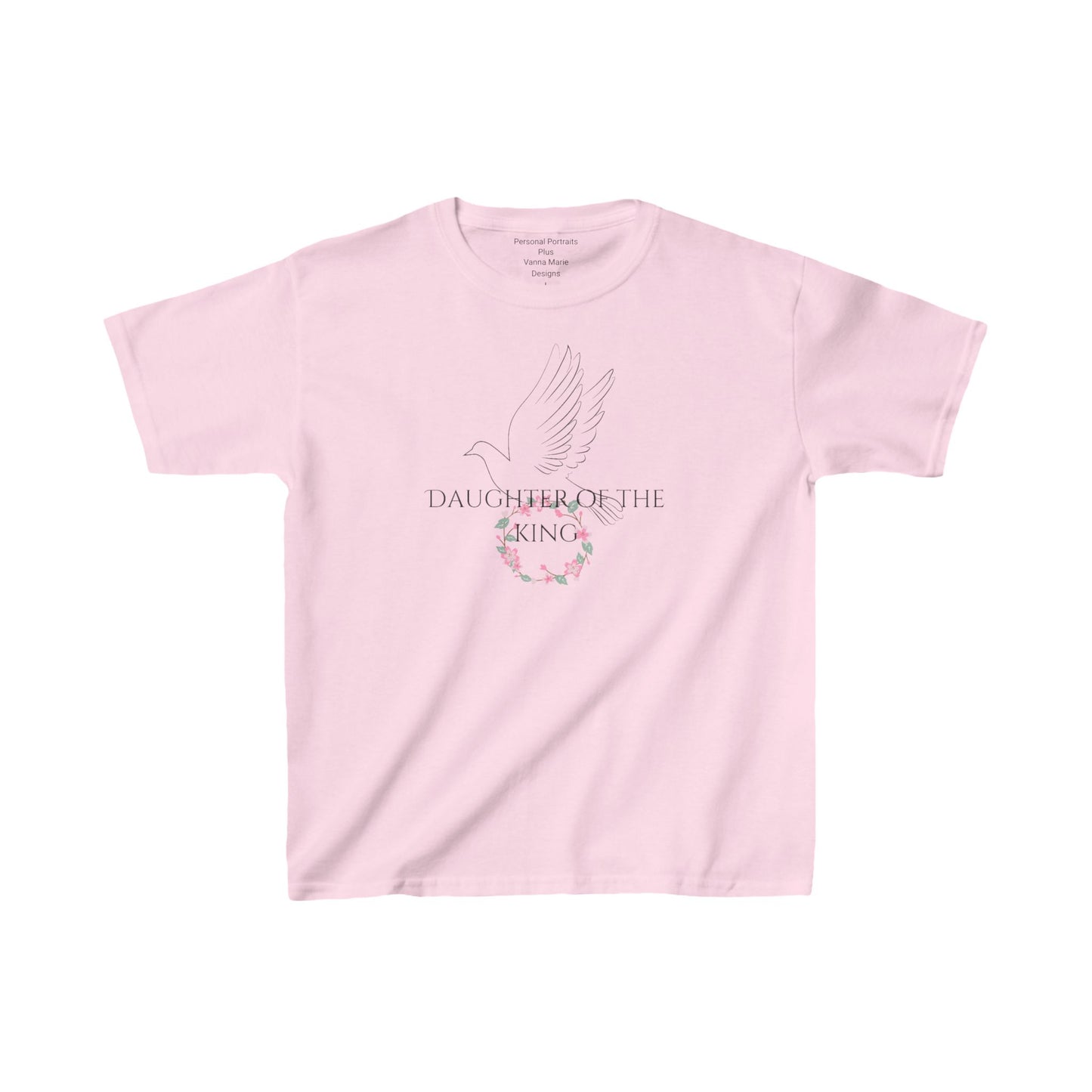 Kids Heavy Cotton™ Tee/Daughter of The King/Floral Pink Crown