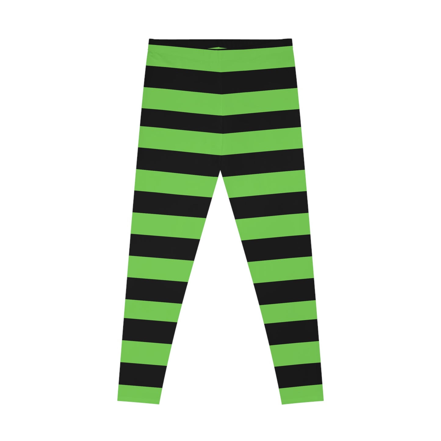 Womans Stretchy Leggings (AOP)/Witch Stripes/Green