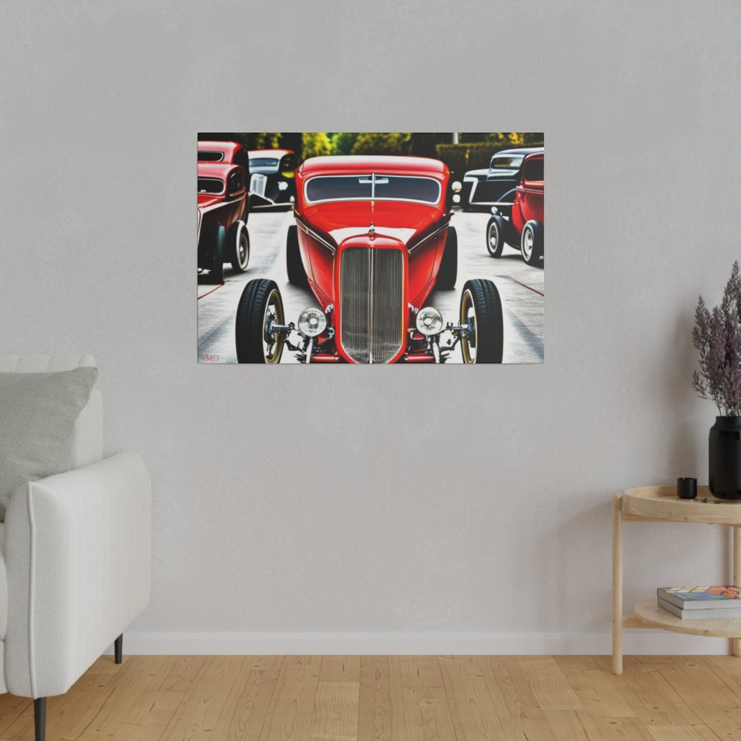 Digital Print Canvas, Stretched, 0.75"/Hot Rods Red