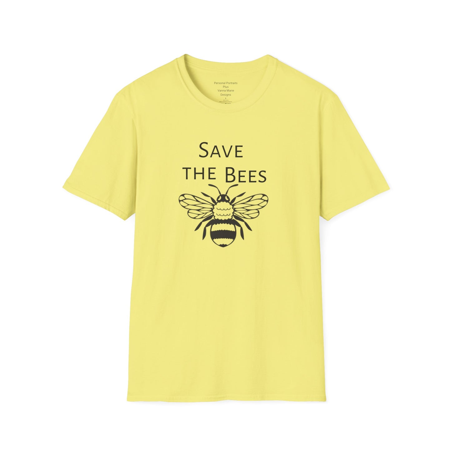 Unisex Softstyle T-Shirt/Save the Bees/With every Save the bees t- shirt purchased 10% of sales goes to bee organization's