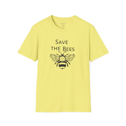 Unisex Softstyle T-Shirt/Save the Bees/With every Save the bees t- shirt purchased 10% of sales goes to bee organization's