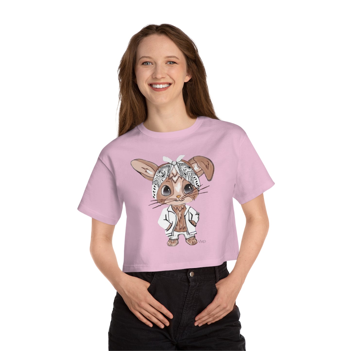 Champion Women's Cropped T-Shirt/Bandana Bunnie/White