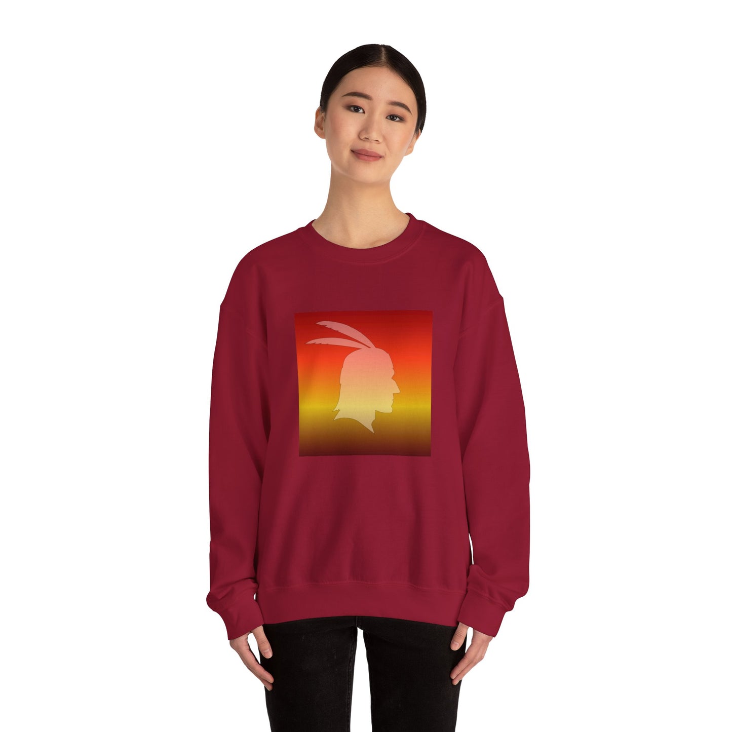 Unisex Heavy Blend™ Crewneck Sweatshirt/Native American/Fall Gradient