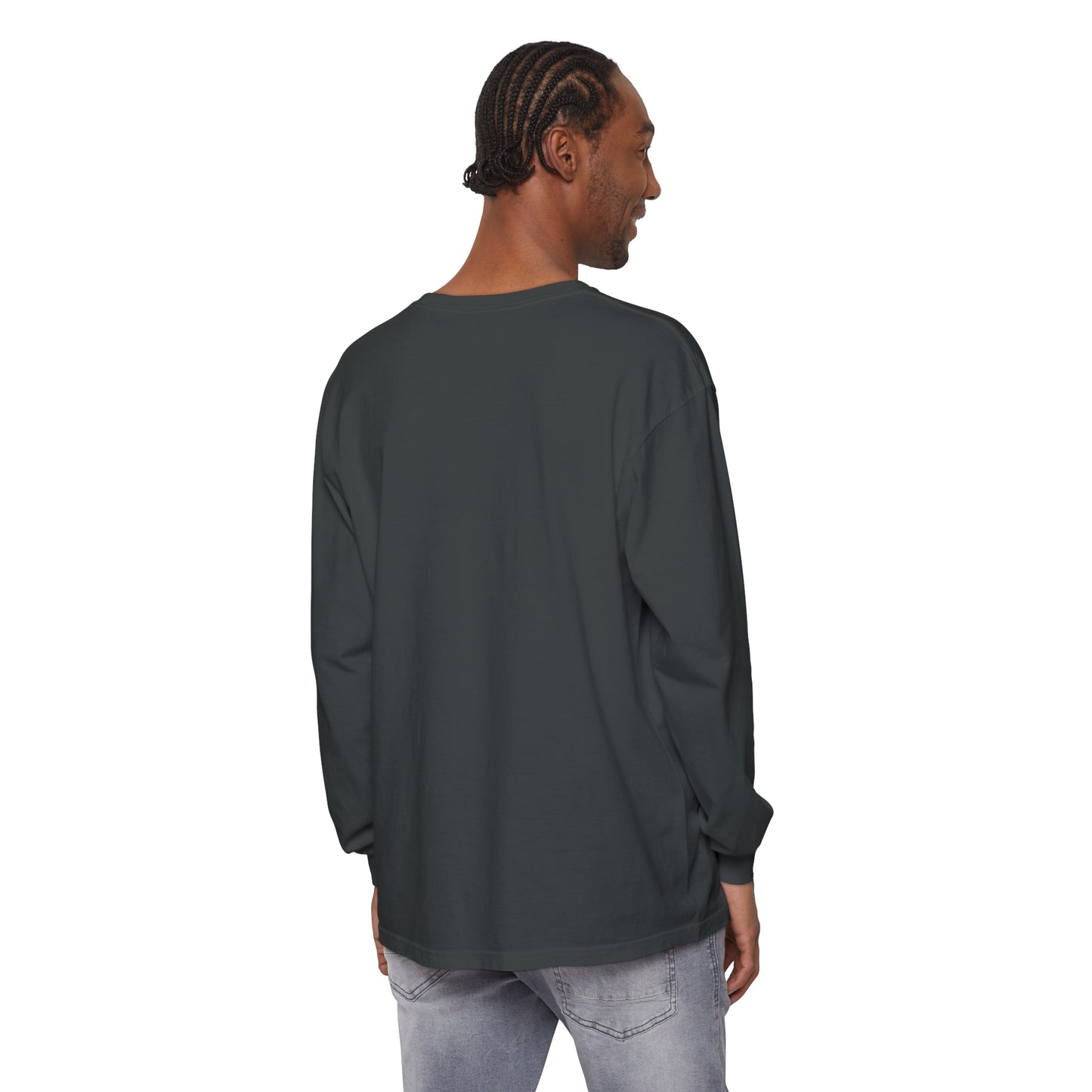 Men's Garment-dyed Long Sleeve T-Shirt/Holiday Funny/African American elf on the shelf/ Salt in the Sugar