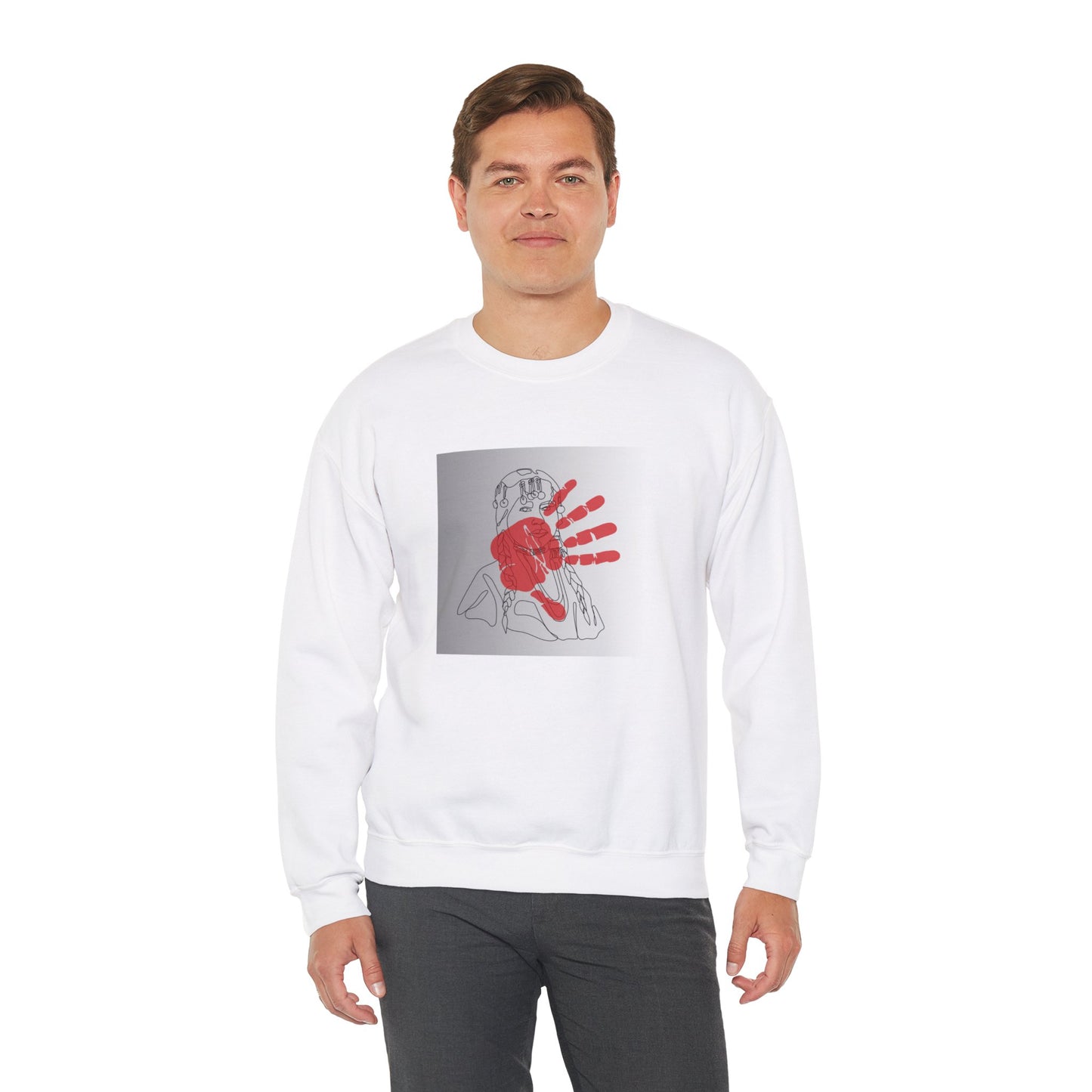 Unisex Heavy Blend™ Crewneck Sweatshirt/Native American/Hand Print/ Spreading Awareness for Indigenous Women