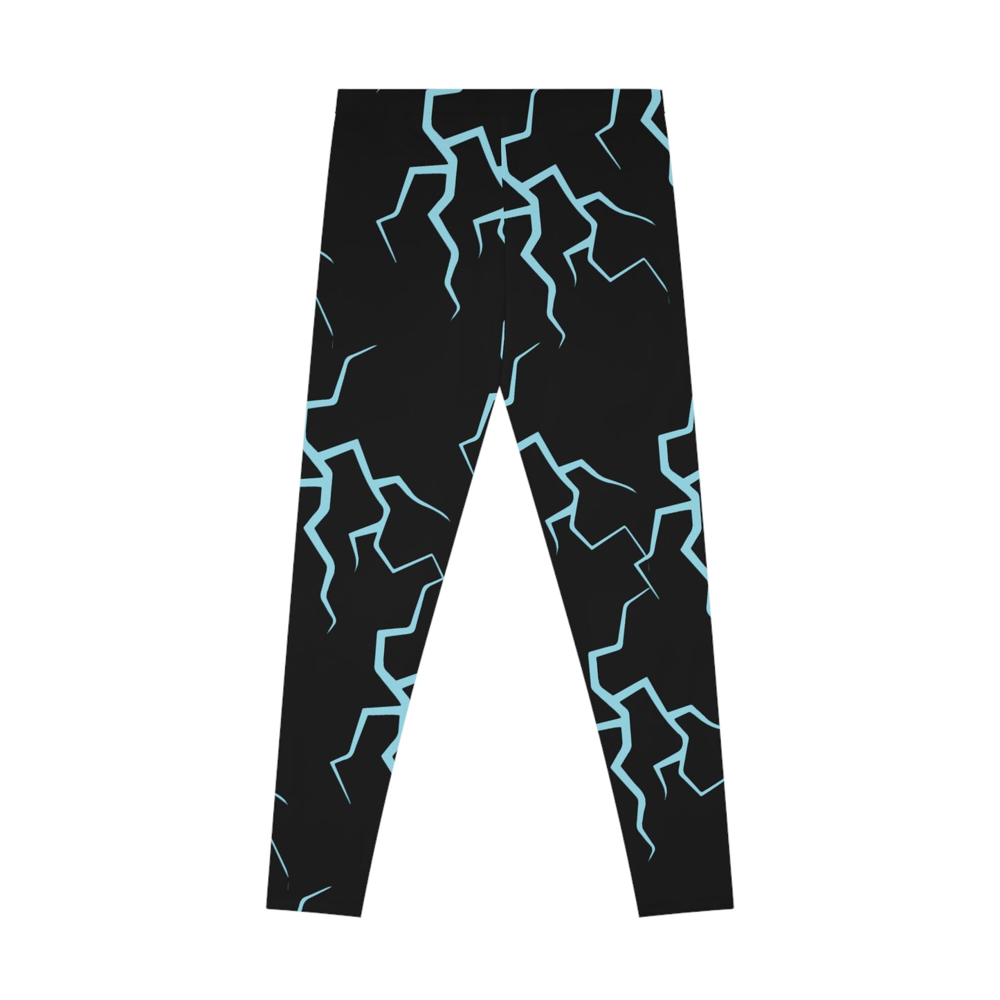 Women's Stretchy Leggings (AOP)/ Lightning bolts/blue