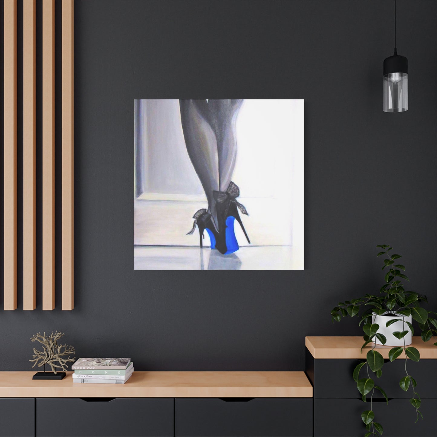 Matte Canvas, Stretched, 1.25"/ Acrylic Painting Print/Blue Bottoms