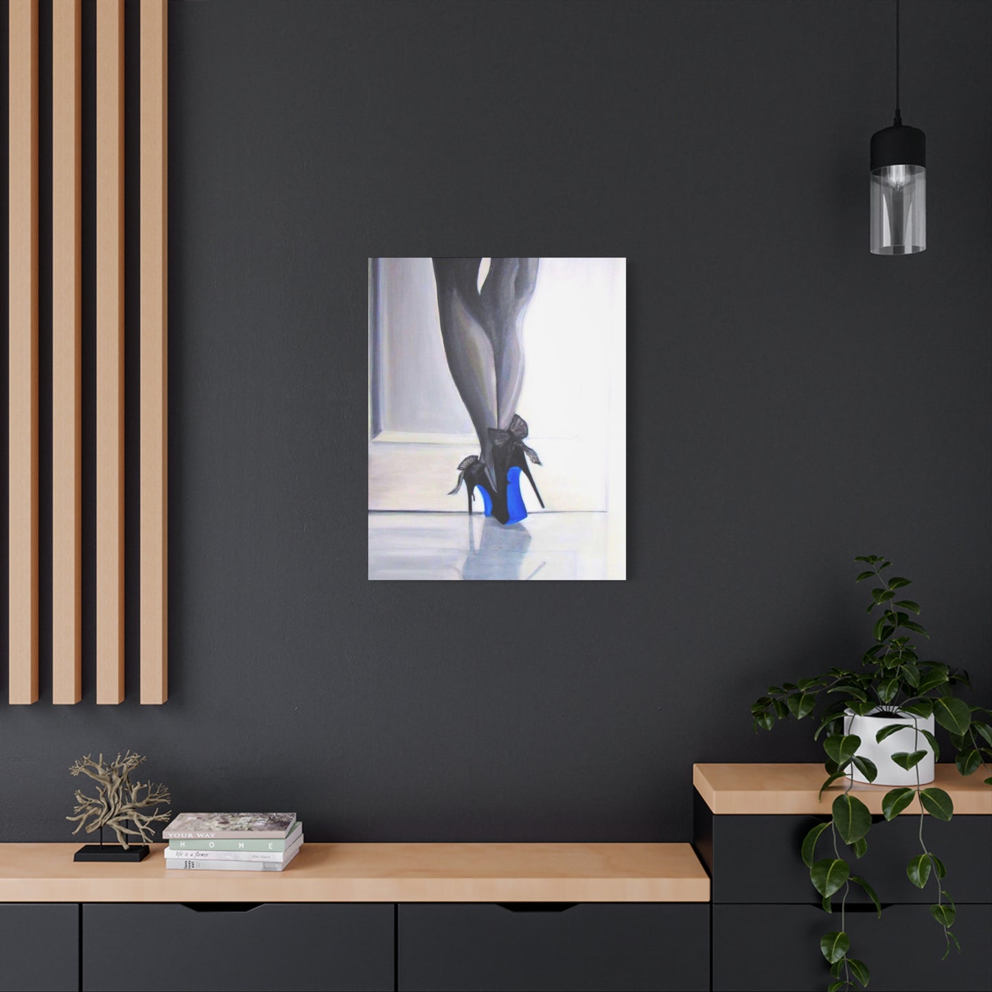 Matte Canvas, Stretched, 1.25"/ Acrylic Painting Print/Blue Bottoms