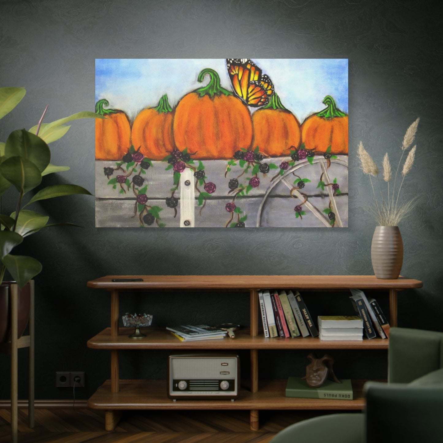 Matte Canvas, Stretched, 1.25"/Fall/Pumpkins in a Wagon