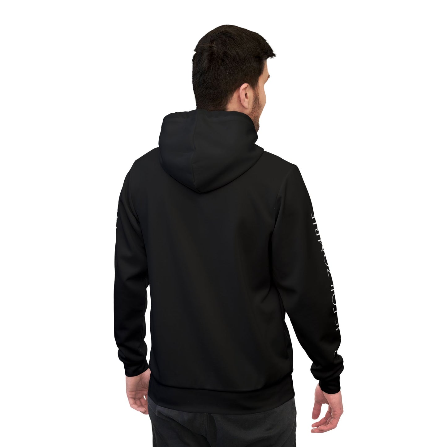 Men's Athletic Hoodie (AOP)/ Z is for Zombie/ Black