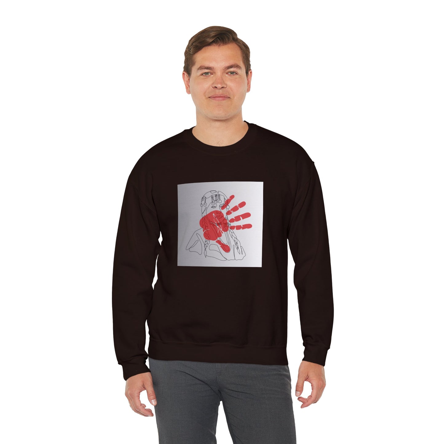 Unisex Heavy Blend™ Crewneck Sweatshirt/Native American/Hand Print/ Spreading Awareness for Indigenous Women