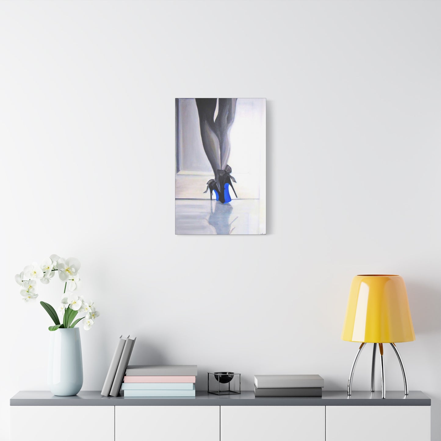 Matte Canvas, Stretched, 1.25"/ Acrylic Painting Print/Blue Bottoms