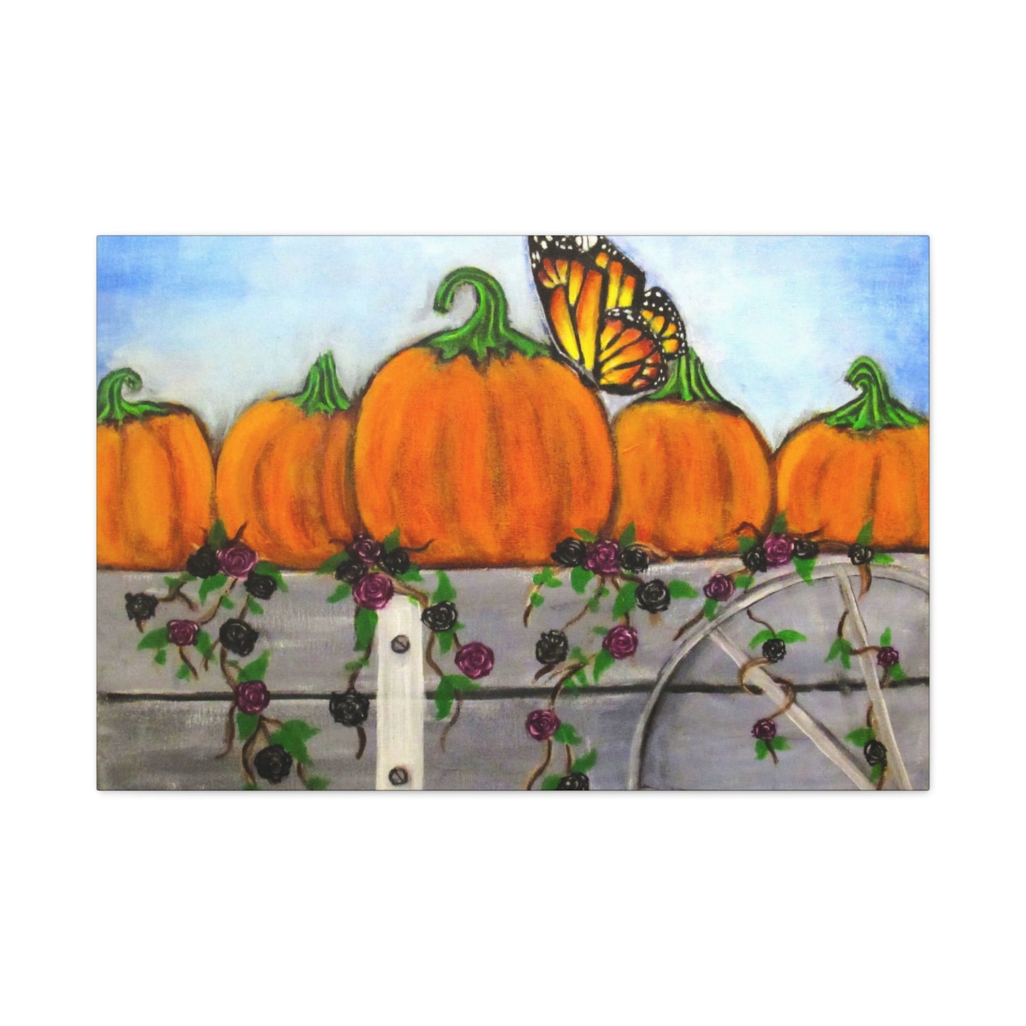 Matte Canvas, Stretched, 1.25"/Fall/Pumpkins in a Wagon