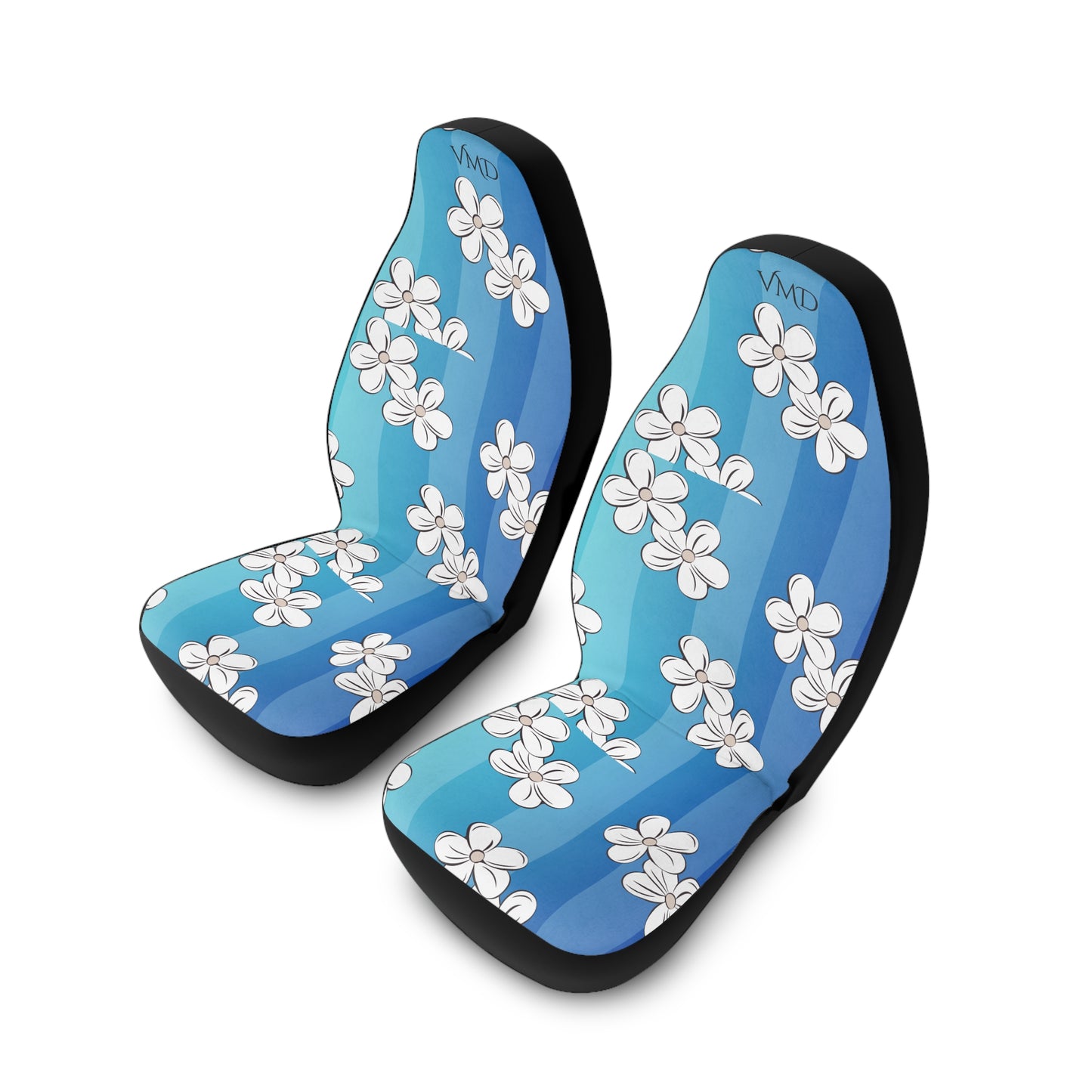 Polyester Car Seat Covers/Floral Blue Gradient