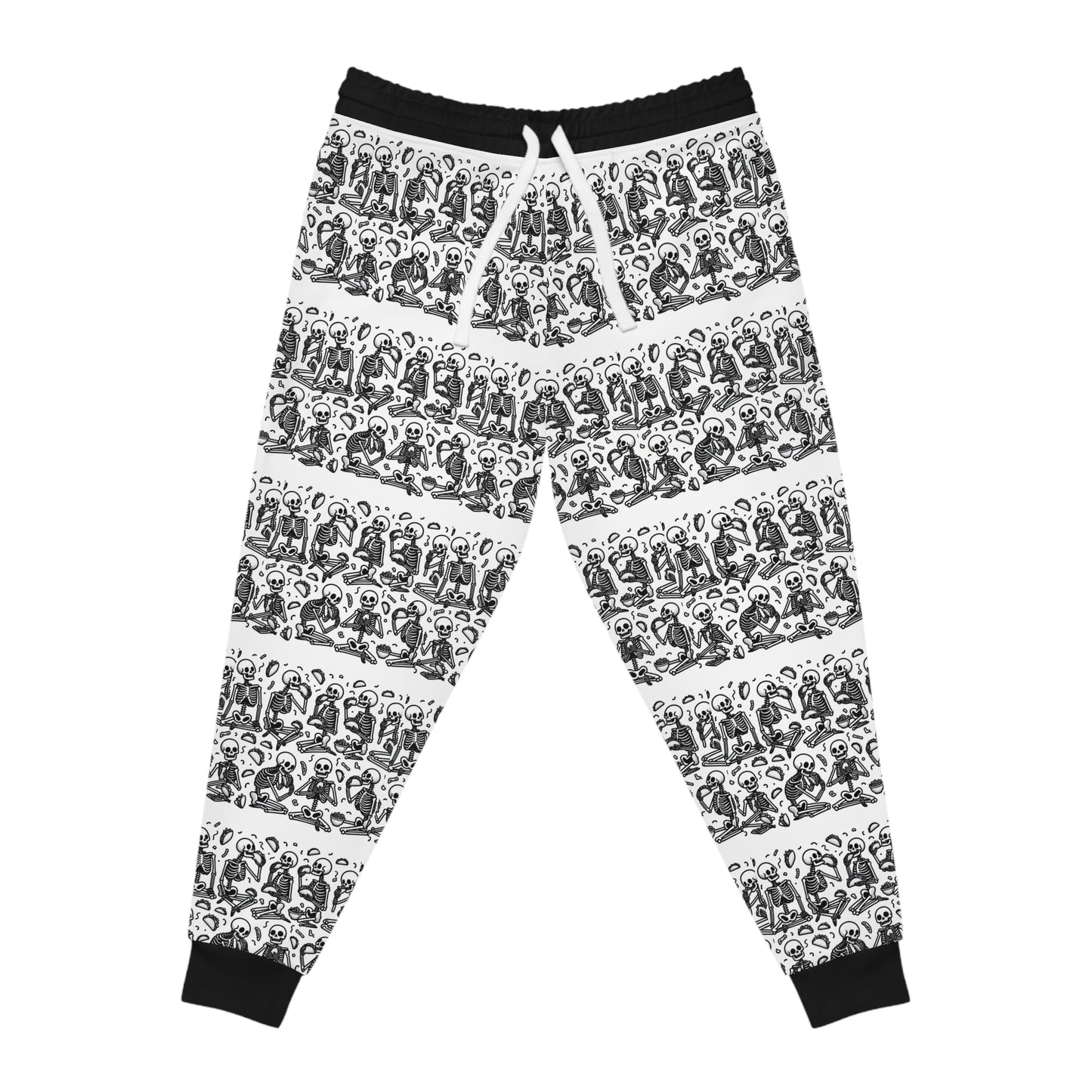 Unisex Athletic Joggers (AOP)/ Skeletons Eating Tacos/Halloween