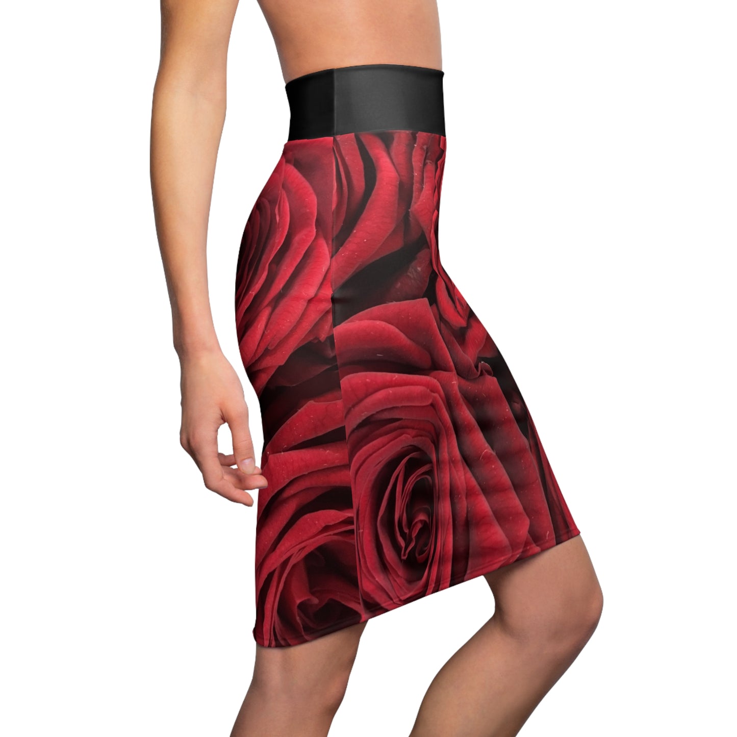 Women's Pencil Skirt (AOP)/Red Roses