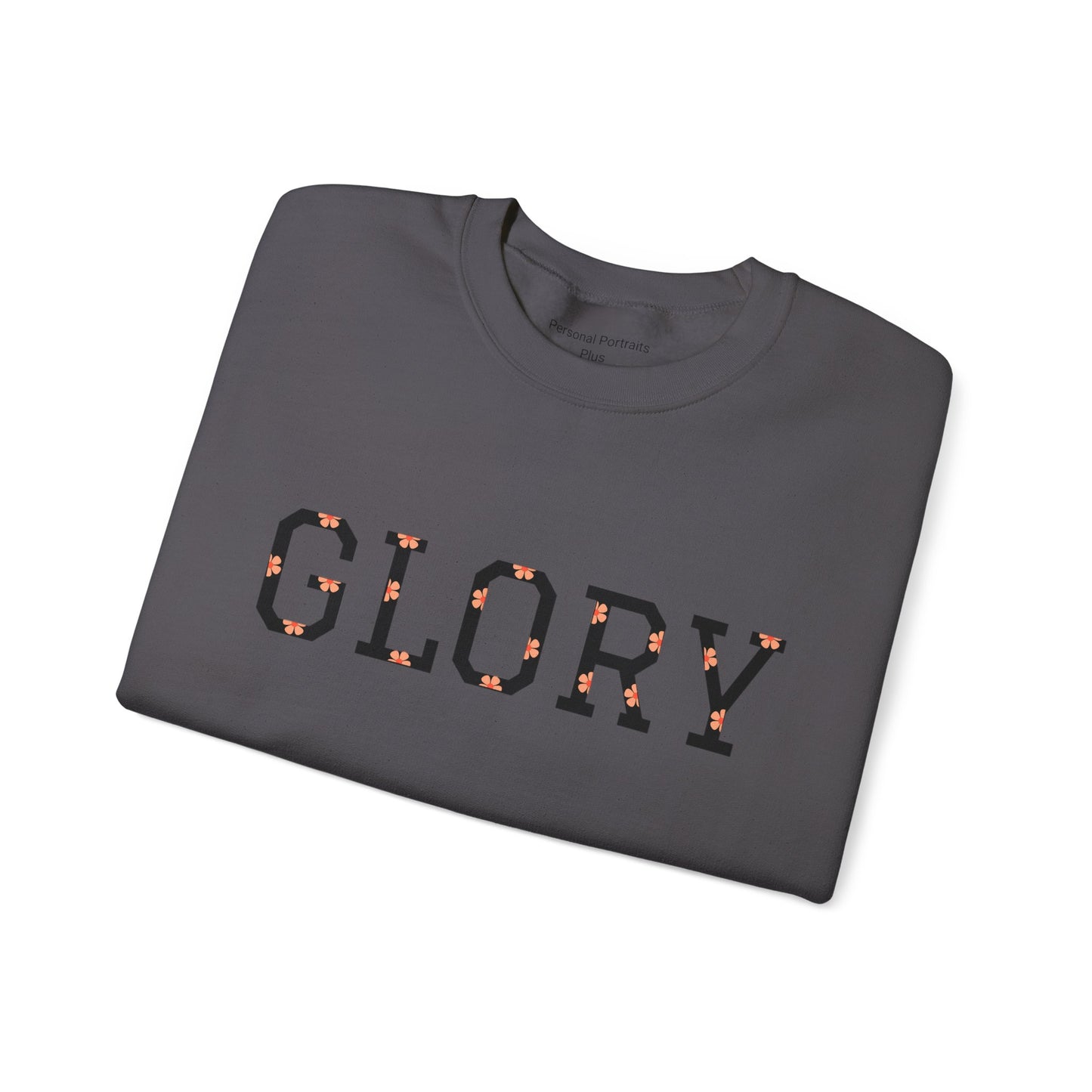 Womans/Heavy Blend™ Crewneck Sweatshirt/Glory/Black/Orange Daisies