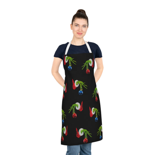 Adult Apron (AOP)/Holiday/Grinch Bulbs Red/Blue