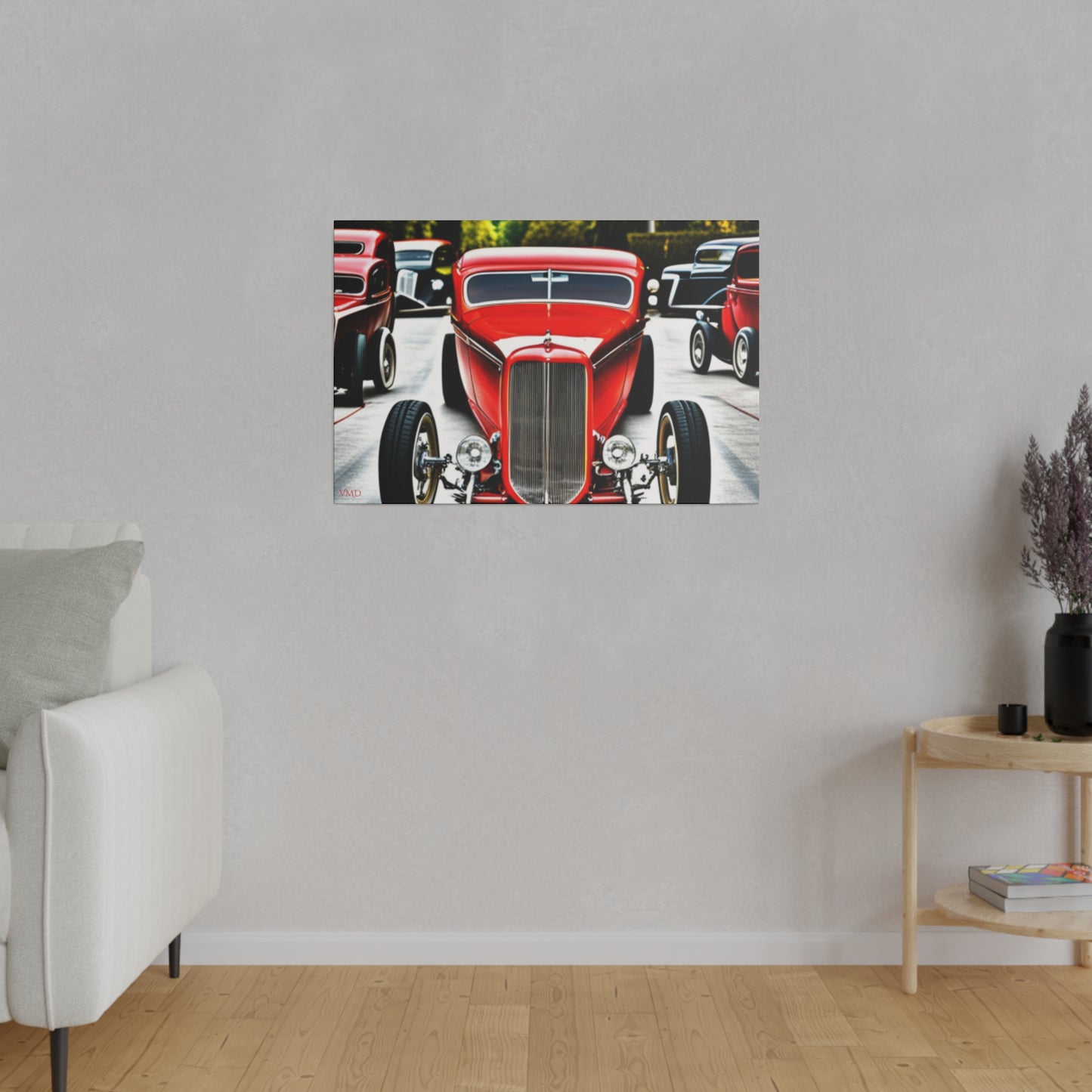 Digital Print Canvas, Stretched, 0.75"/Hot Rods Red