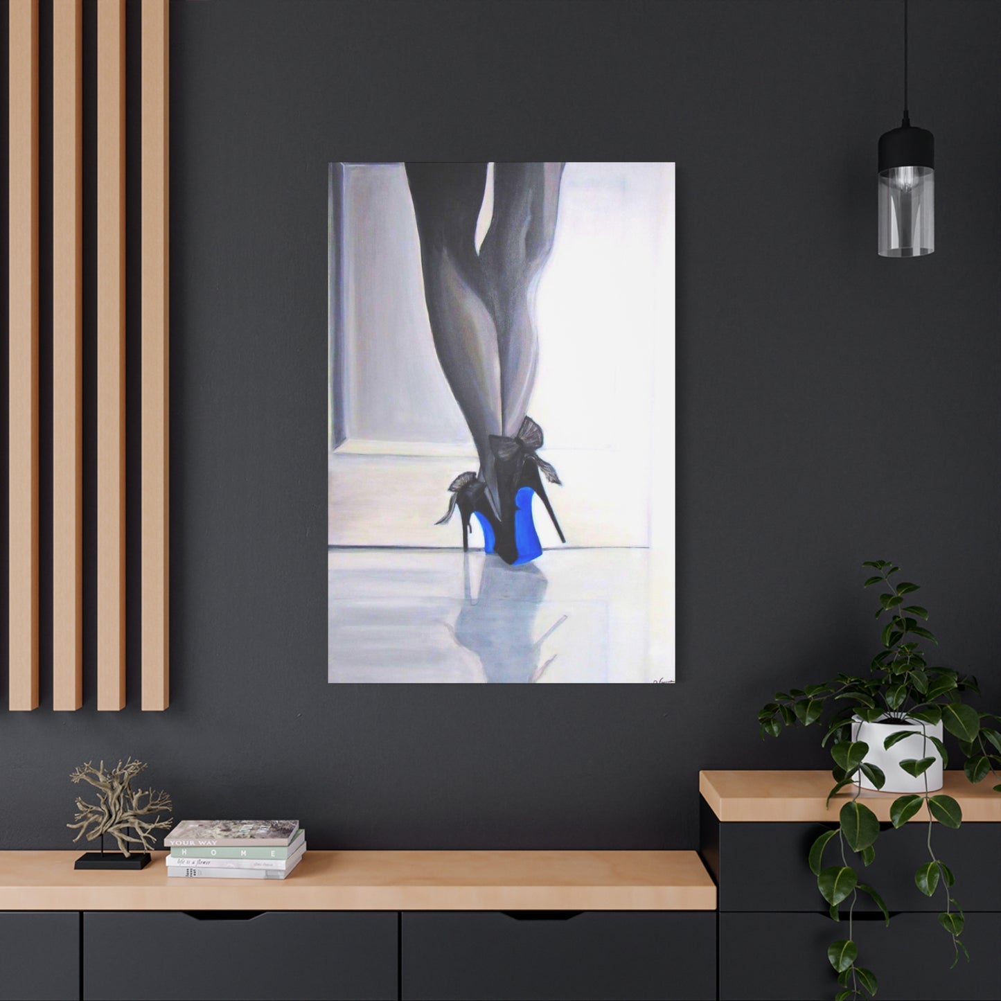 Matte Canvas, Stretched, 1.25"/ Acrylic Painting Print/Blue Bottoms