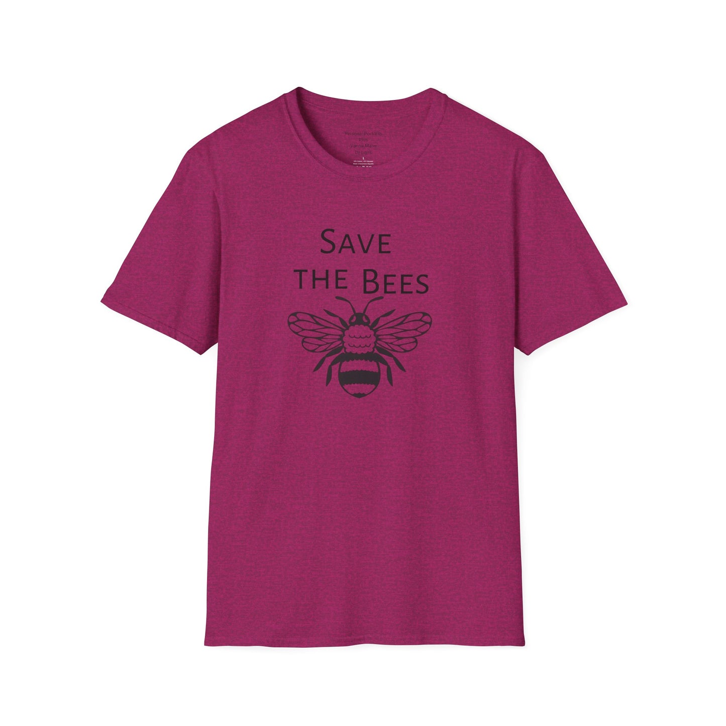 Unisex Softstyle T-Shirt/Save the Bees/With every Save the bees t- shirt purchased 10% of sales goes to bee organization's