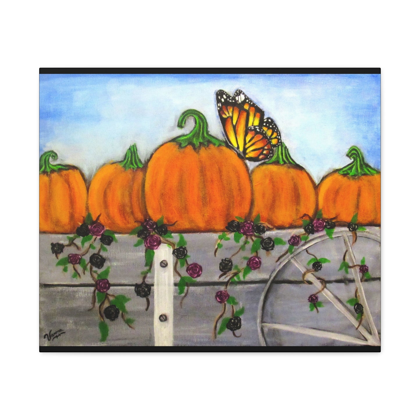 Matte Canvas, Stretched, 1.25"/Fall/Pumpkins in a Wagon