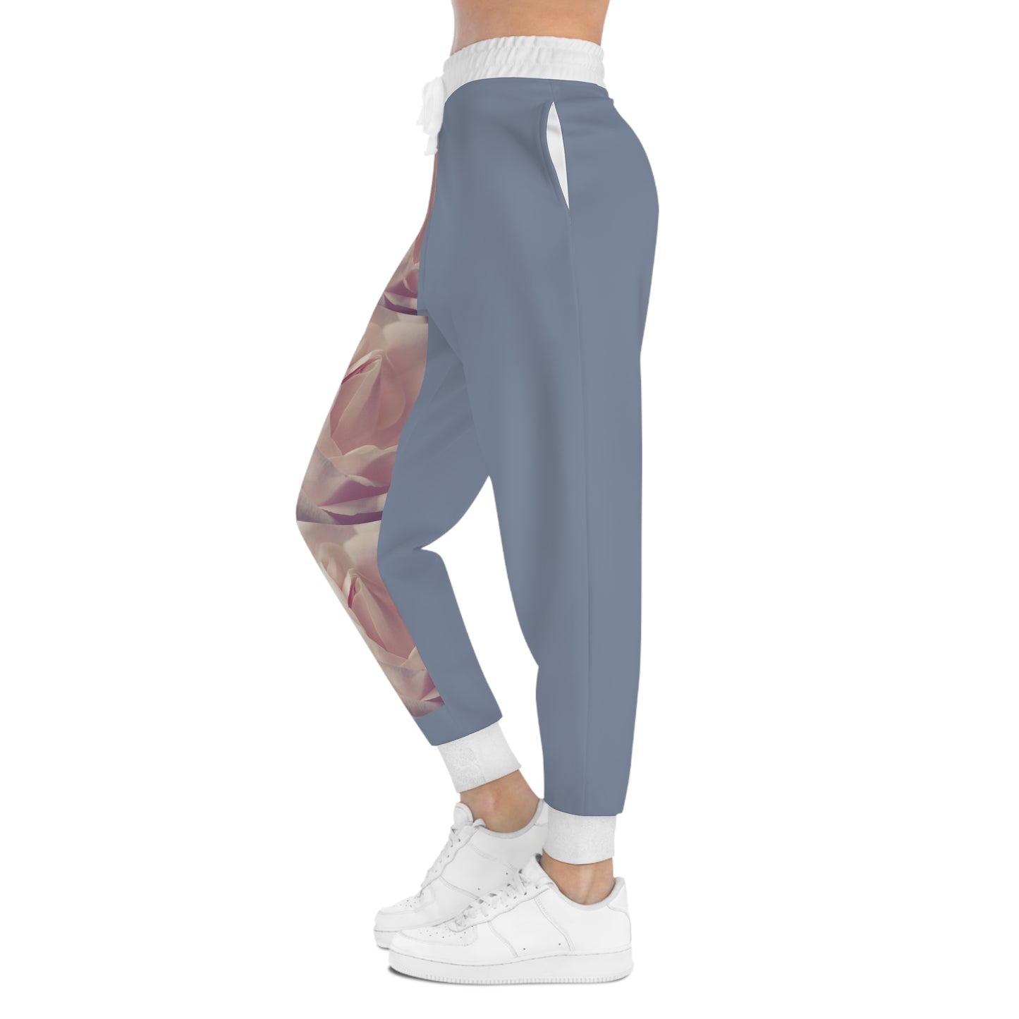 Woman's Athletic Joggers (AOP)/Roses/Gray