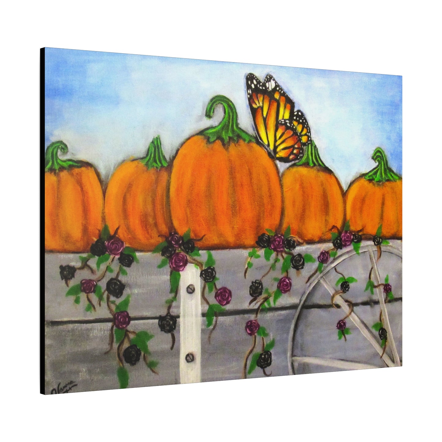 Matte Canvas, Stretched, 1.25"/Fall/Pumpkins in a Wagon