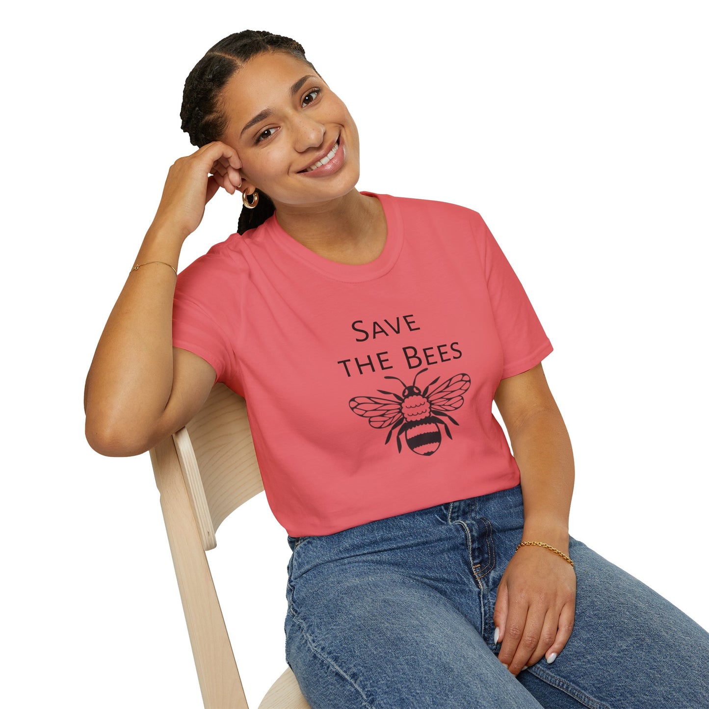 Unisex Softstyle T-Shirt/Save the Bees/With every Save the bees t- shirt purchased 10% of sales goes to bee organization's