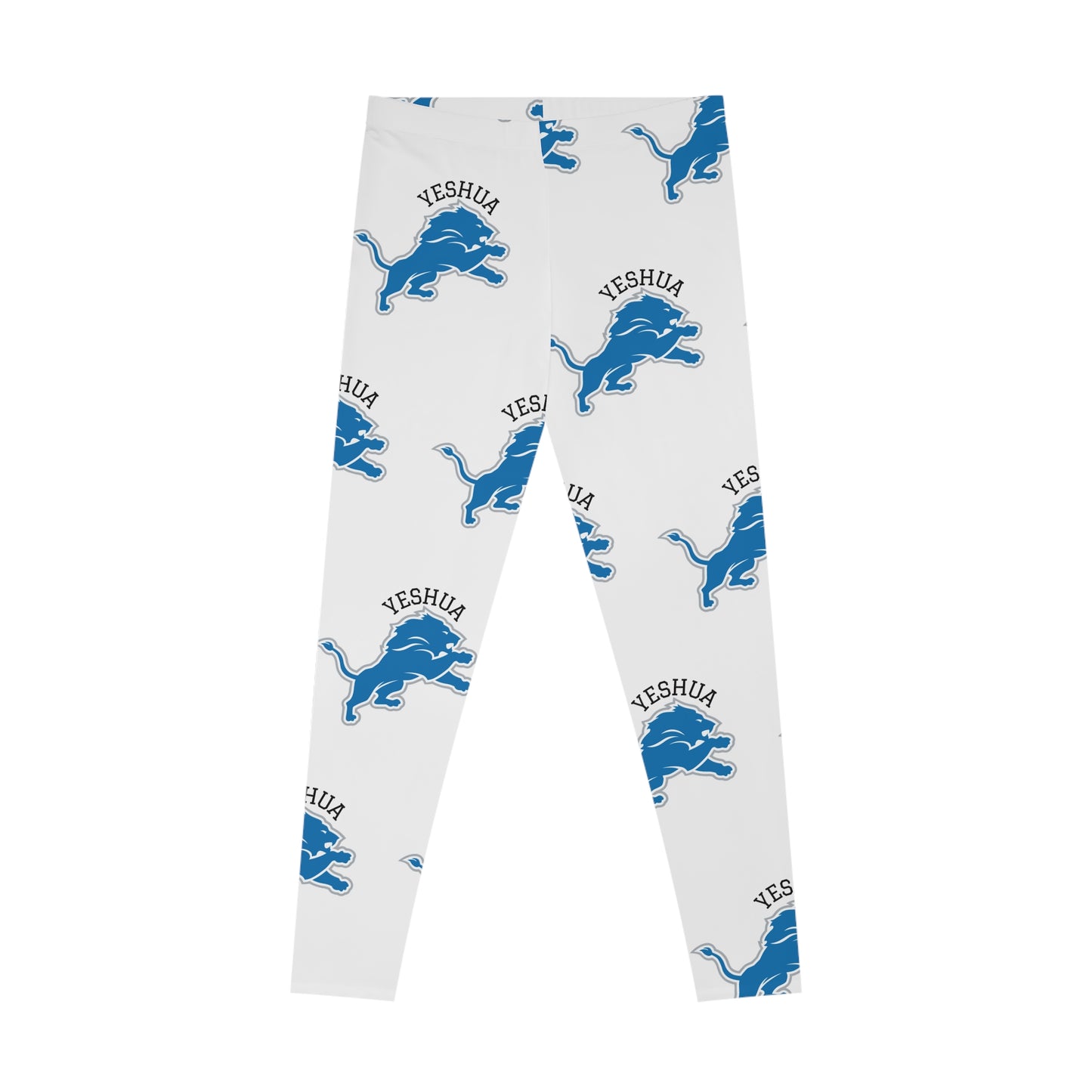 Woman's Stretchy Leggings (AOP)/Yeshua/Blue/White/Lion