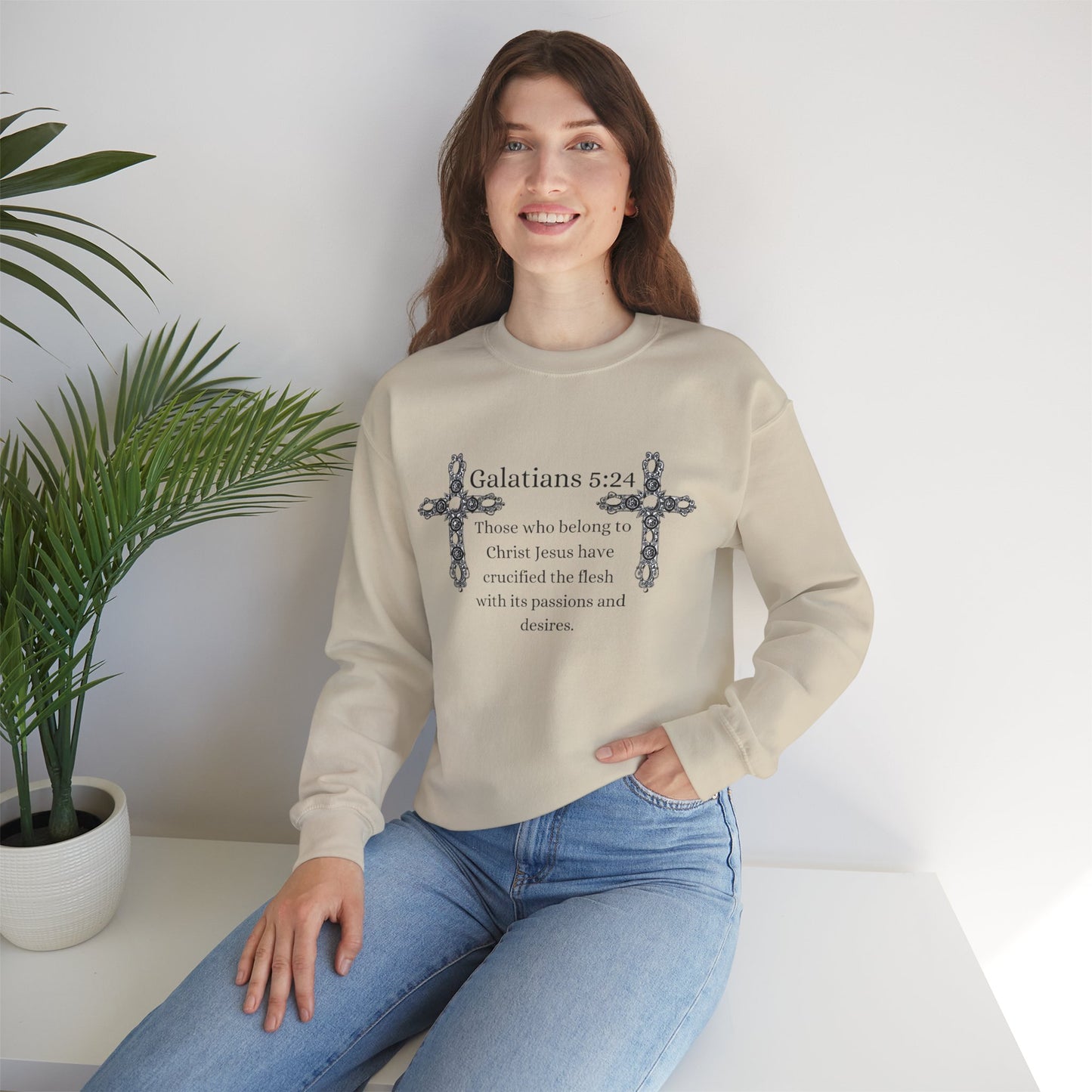 Unisex Heavy Blend™ Crewneck Sweatshirt/Galatians 5:24