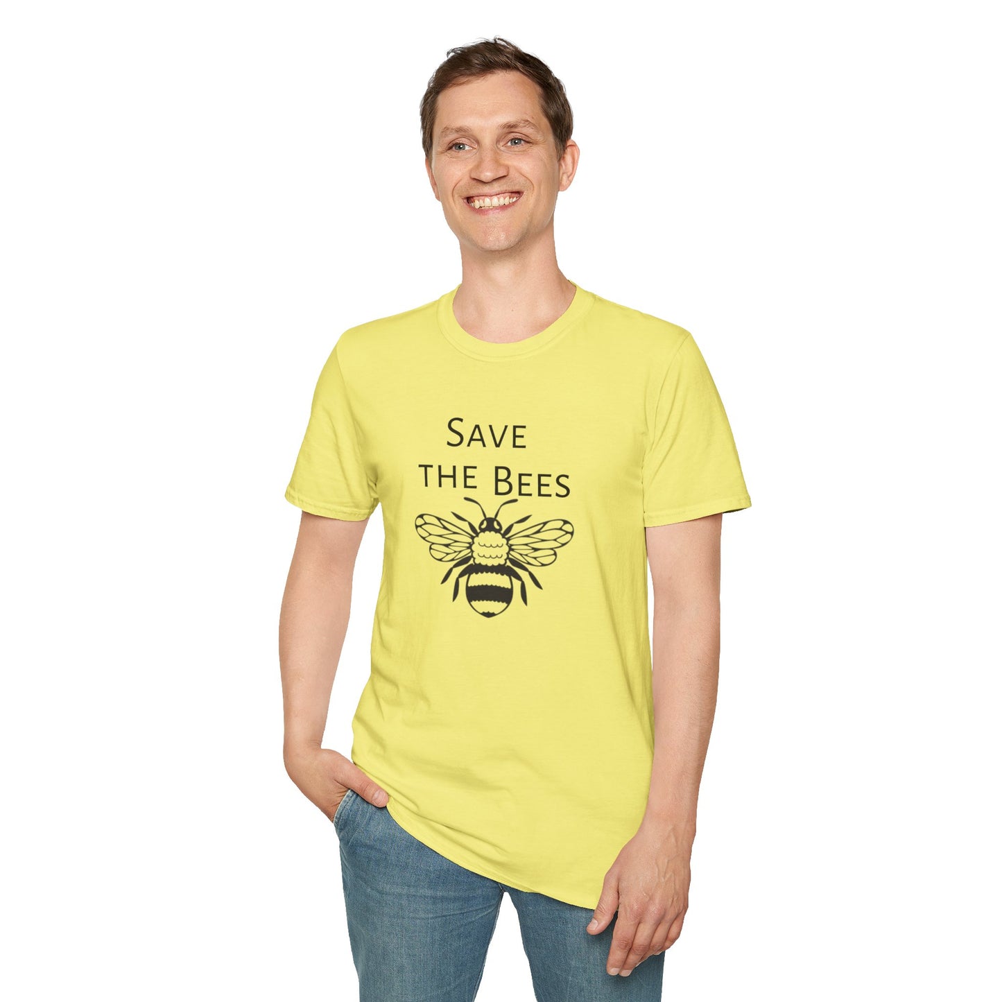 Unisex Softstyle T-Shirt/Save the Bees/With every Save the bees t- shirt purchased 10% of sales goes to bee organization's