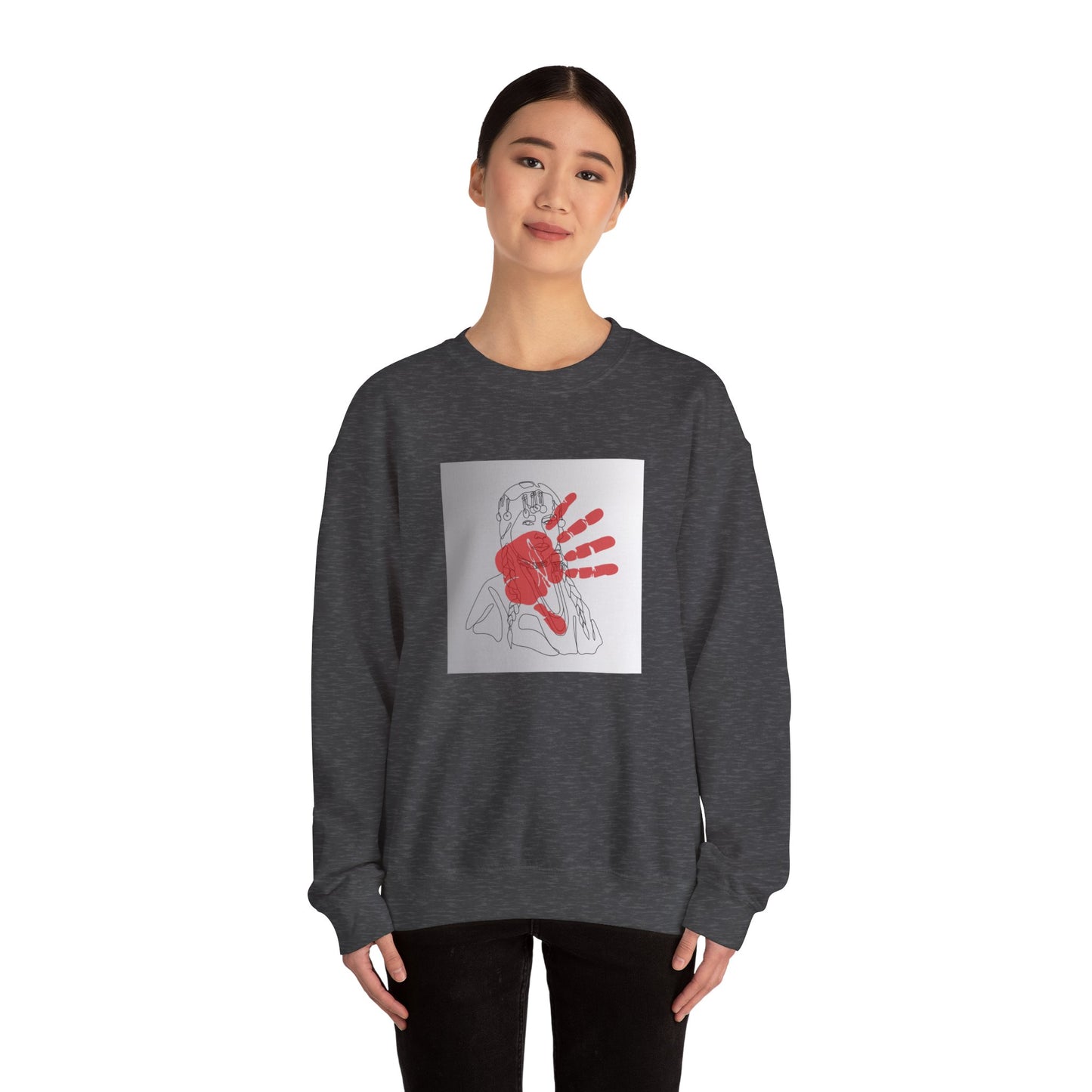 Unisex Heavy Blend™ Crewneck Sweatshirt/Native American/Hand Print/ Spreading Awareness for Indigenous Women