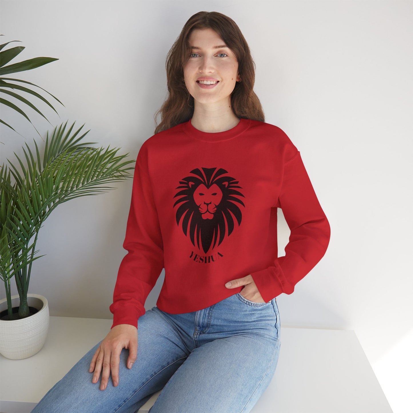 Unisex Heavy Blend™ Crewneck Sweatshirt/Yeshua Lion/Black