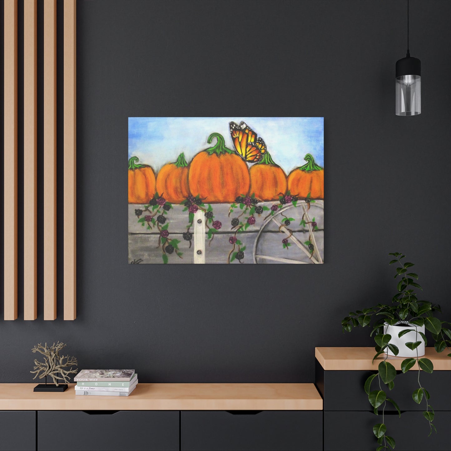 Matte Canvas, Stretched, 1.25"/Fall/Pumpkins in a Wagon