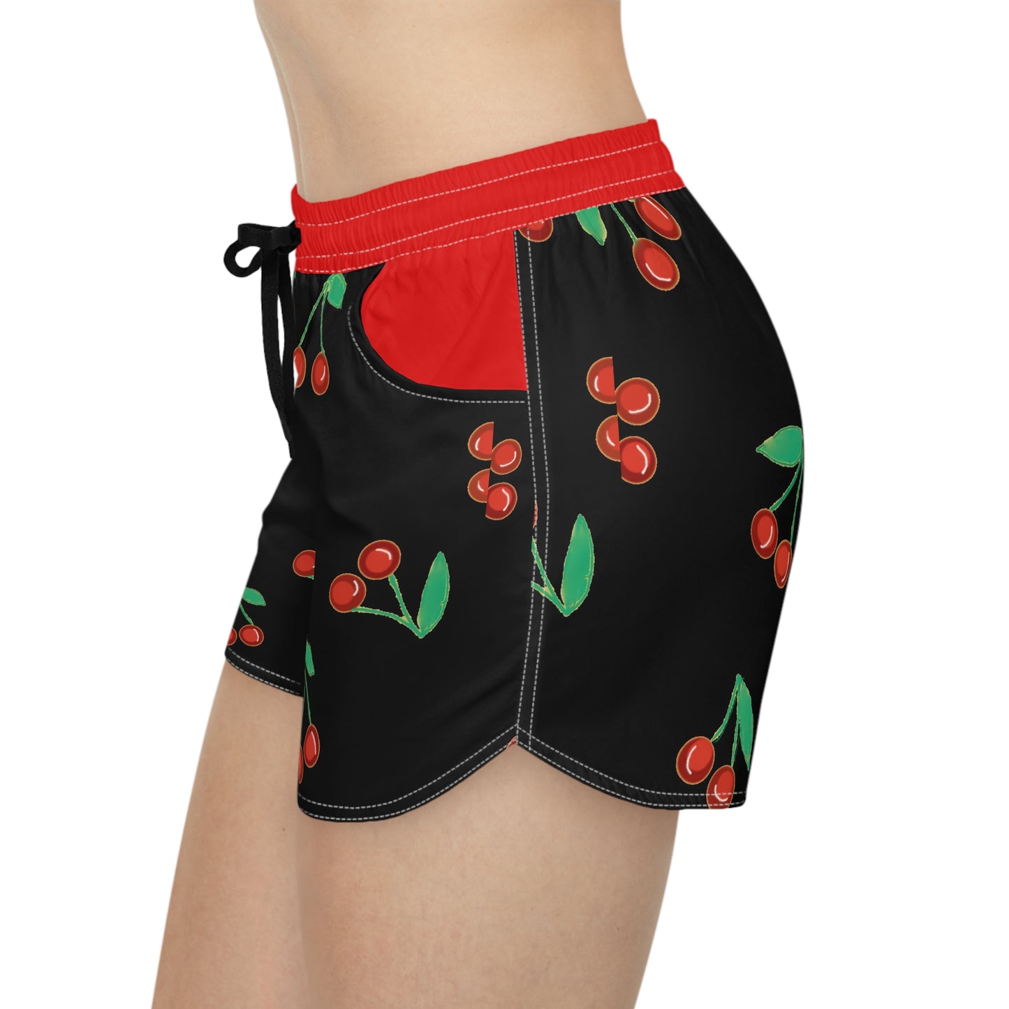 Women's Casual Shorts (AOP)/Cherries/Red