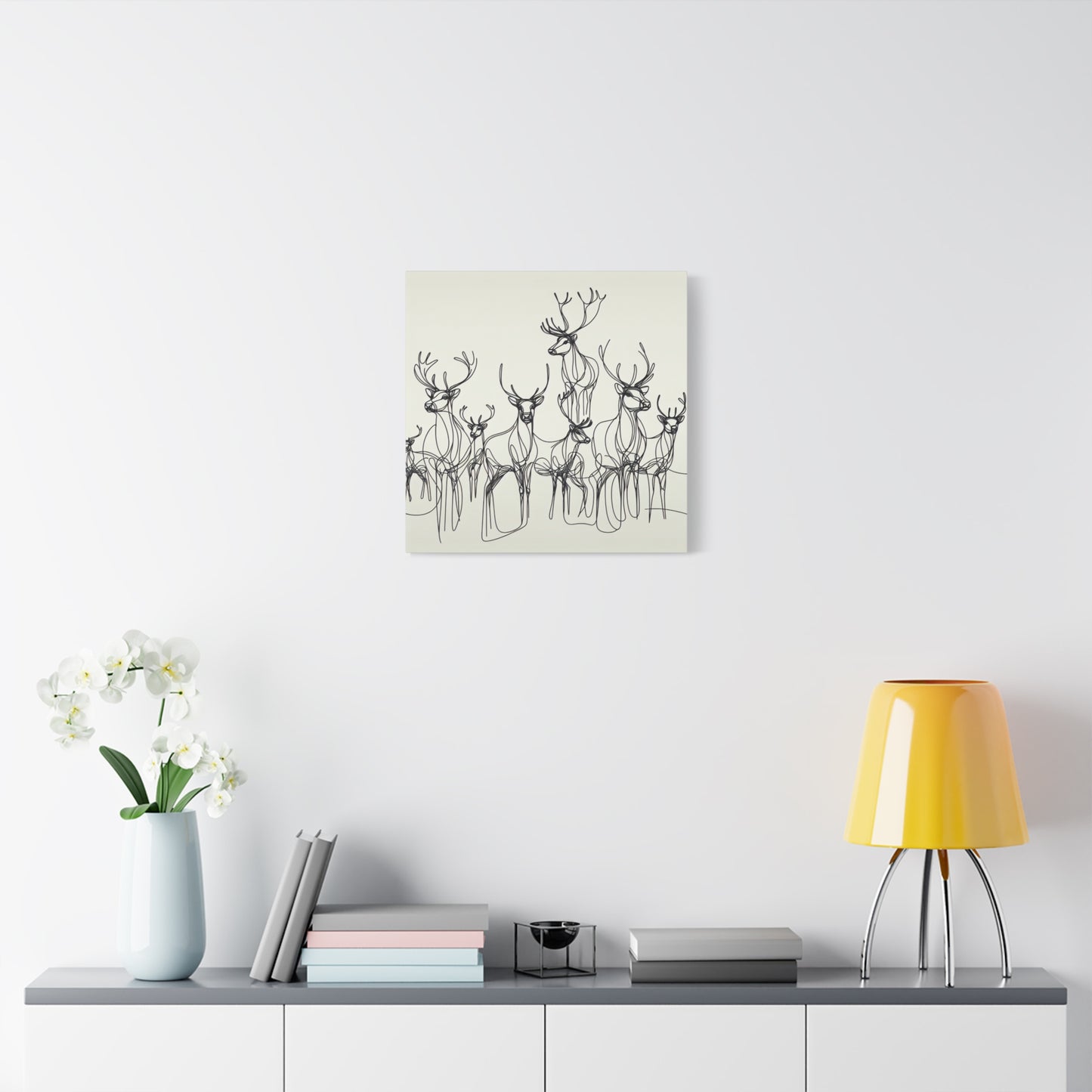 Matte Canvas, Stretched, 1.25"/Reindeer/Line art