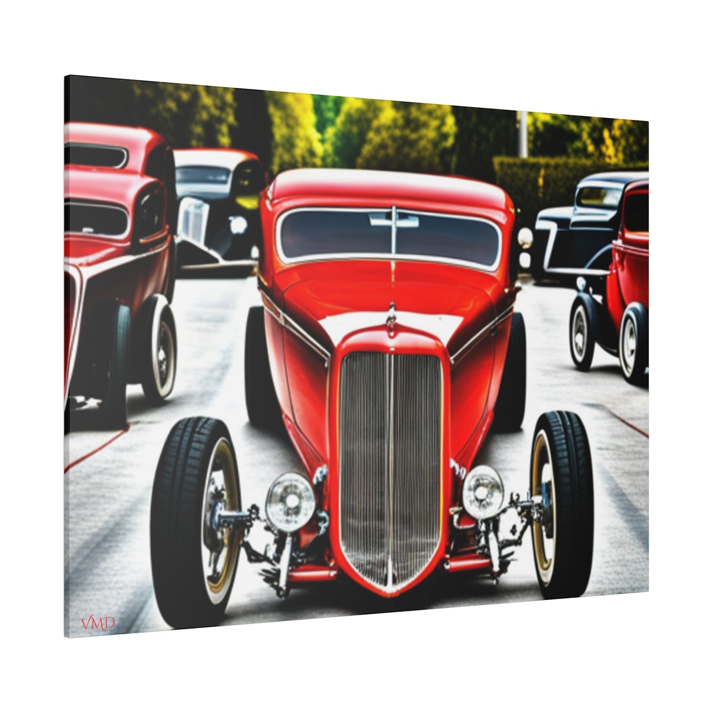 Digital Print Canvas, Stretched, 0.75"/Hot Rods Red