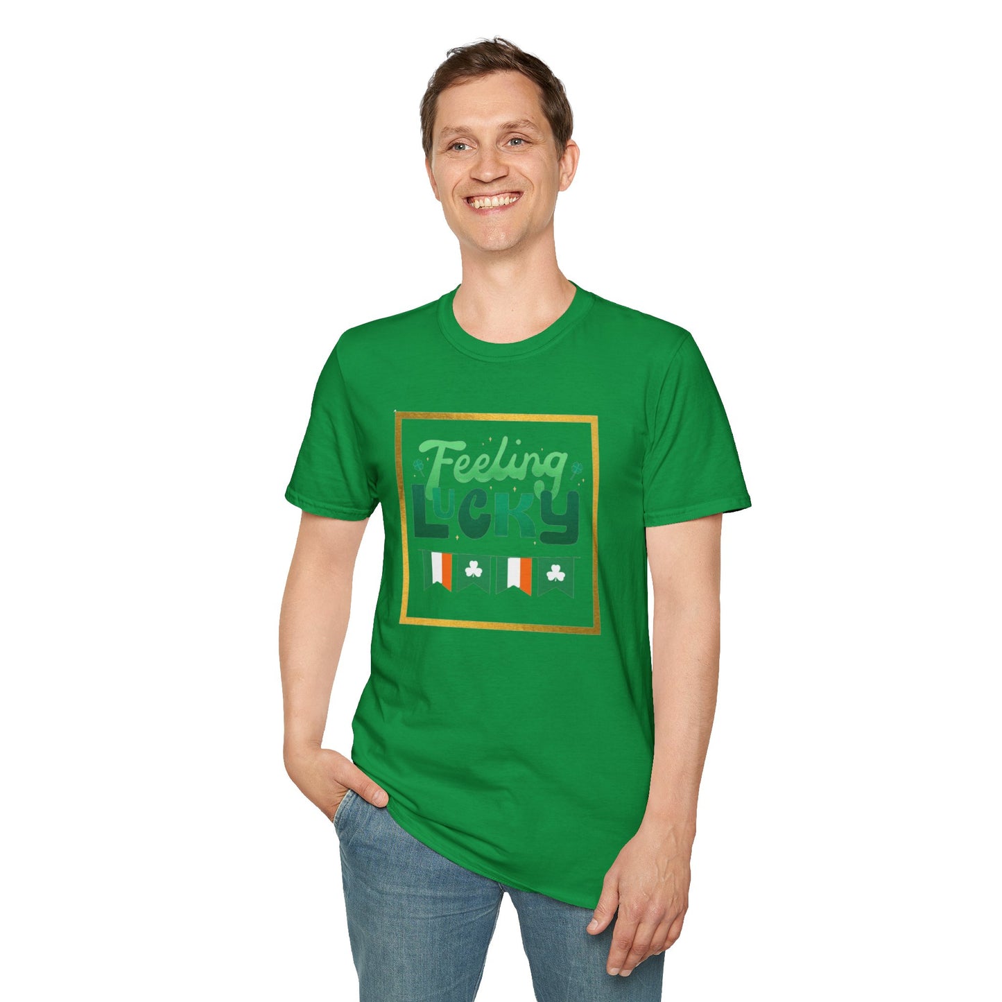 Unisex Softstyle T-Shirt/Feeling Lucky/Irish flags