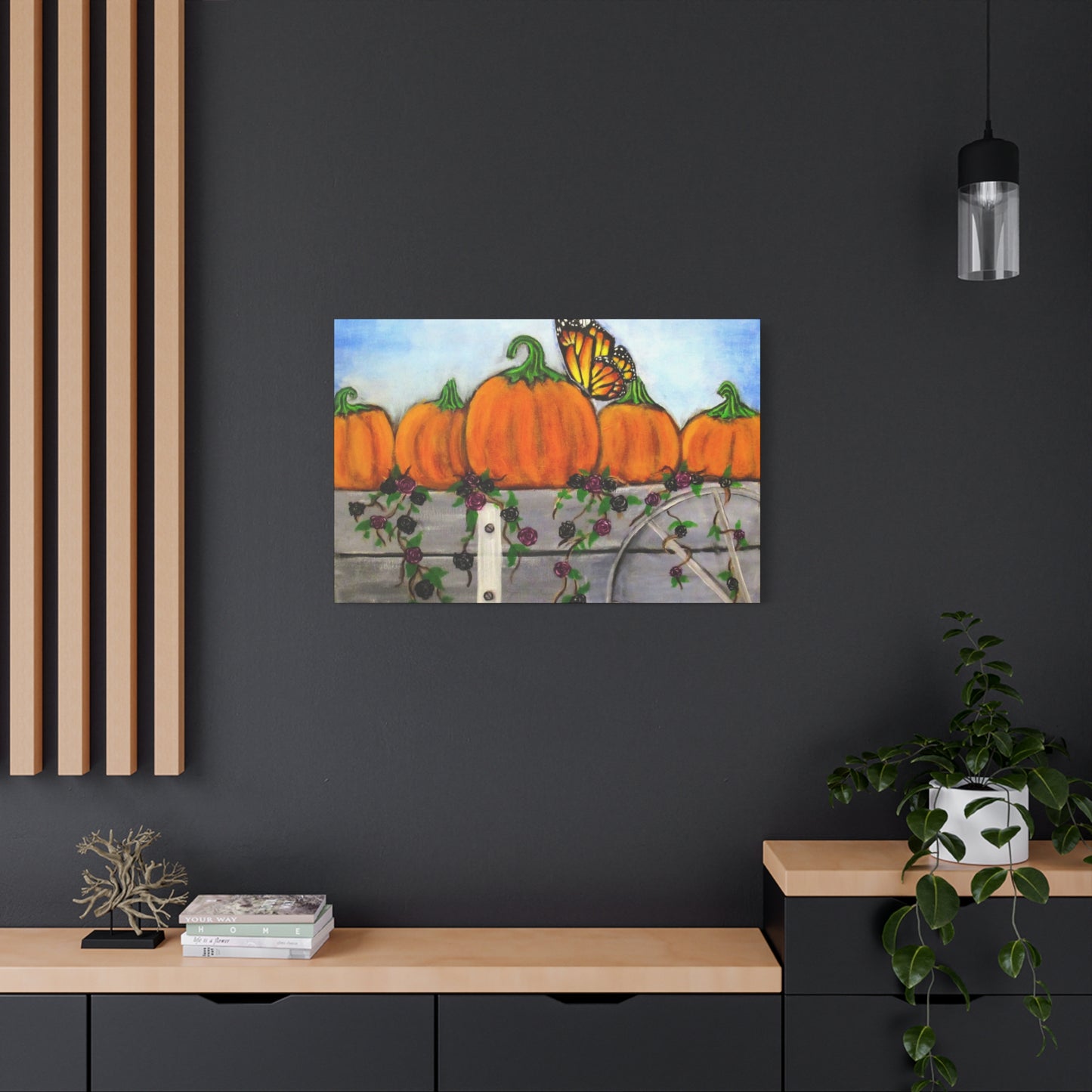 Matte Canvas, Stretched, 1.25"/Fall/Pumpkins in a Wagon