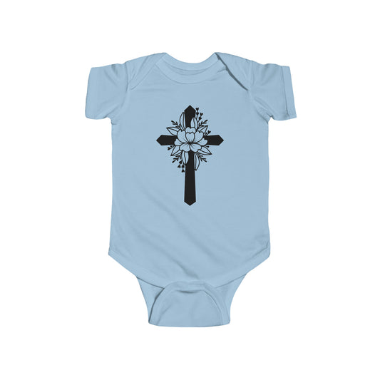 Infant Fine Jersey Bodysuit/Cross/Christian Art