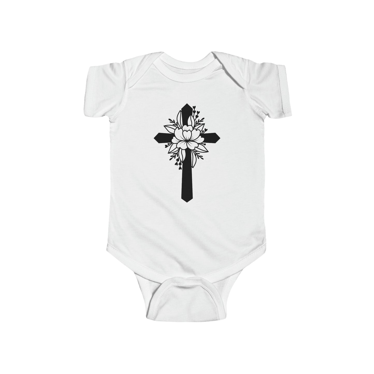 Infant Fine Jersey Bodysuit/Cross/Christian Art