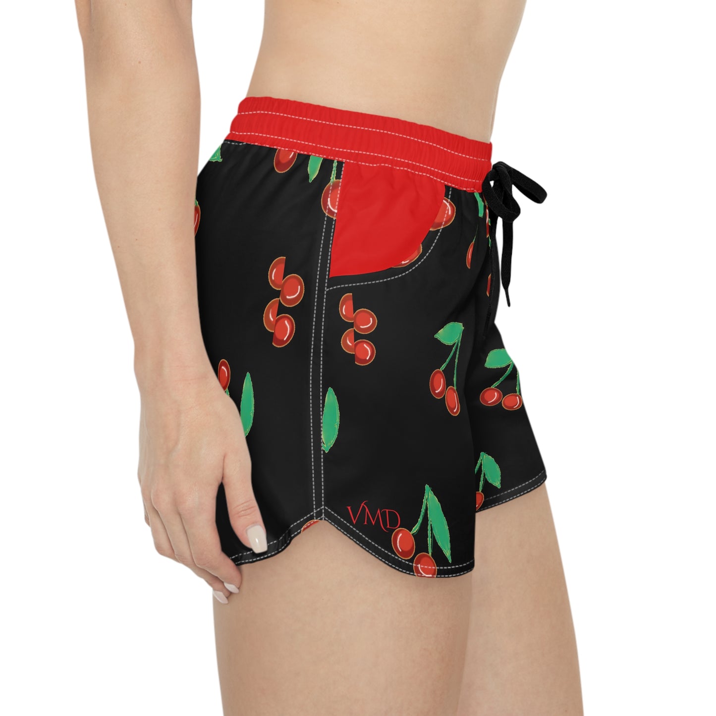 Women's Casual Shorts (AOP)/Cherries/Red