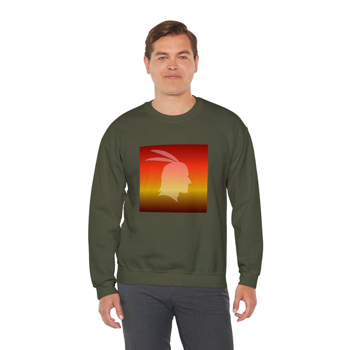 Unisex Heavy Blend™ Crewneck Sweatshirt/Native American/Fall Gradient