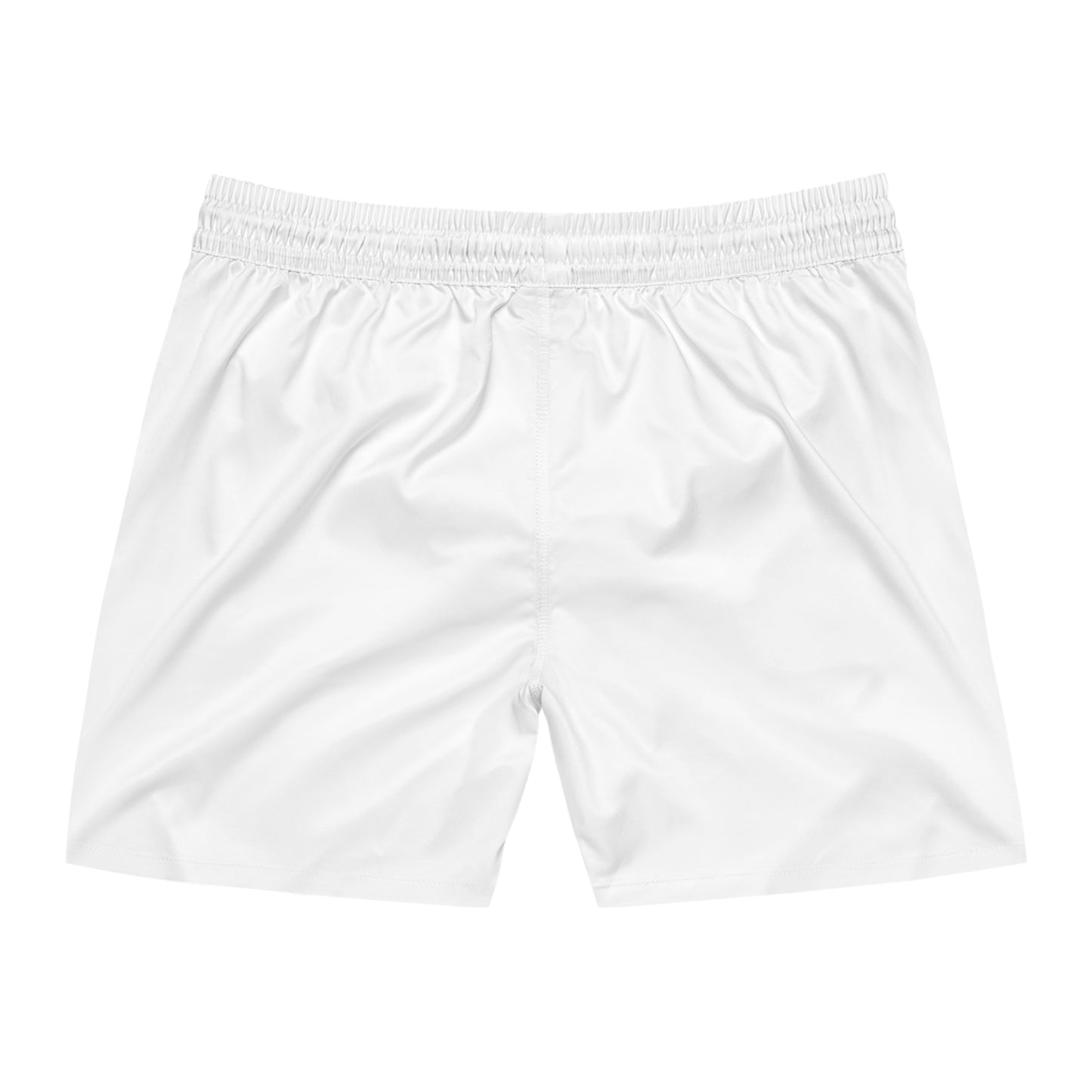 Men's Mid-Length Swim Shorts (AOP)/2 Palm Trees/Black/White