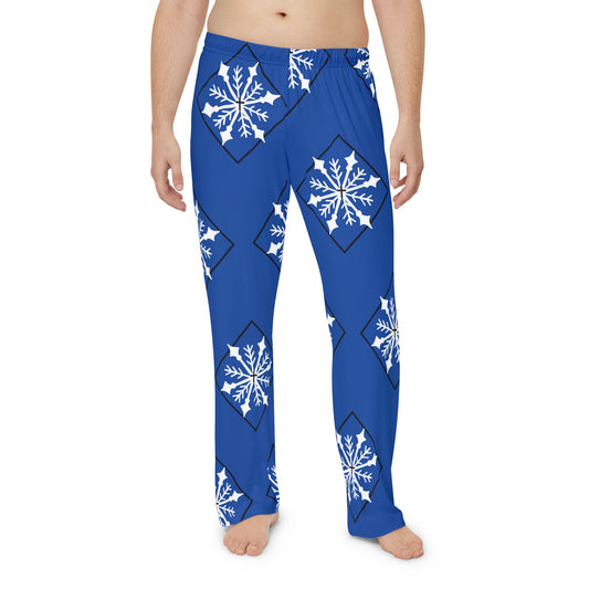 Men's Pajama Pants (AOP) /Holiday/Snowflake/Blue